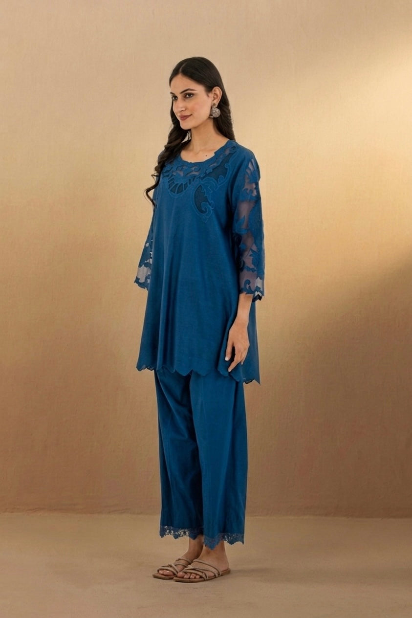 Navy Organza Patchwork Set