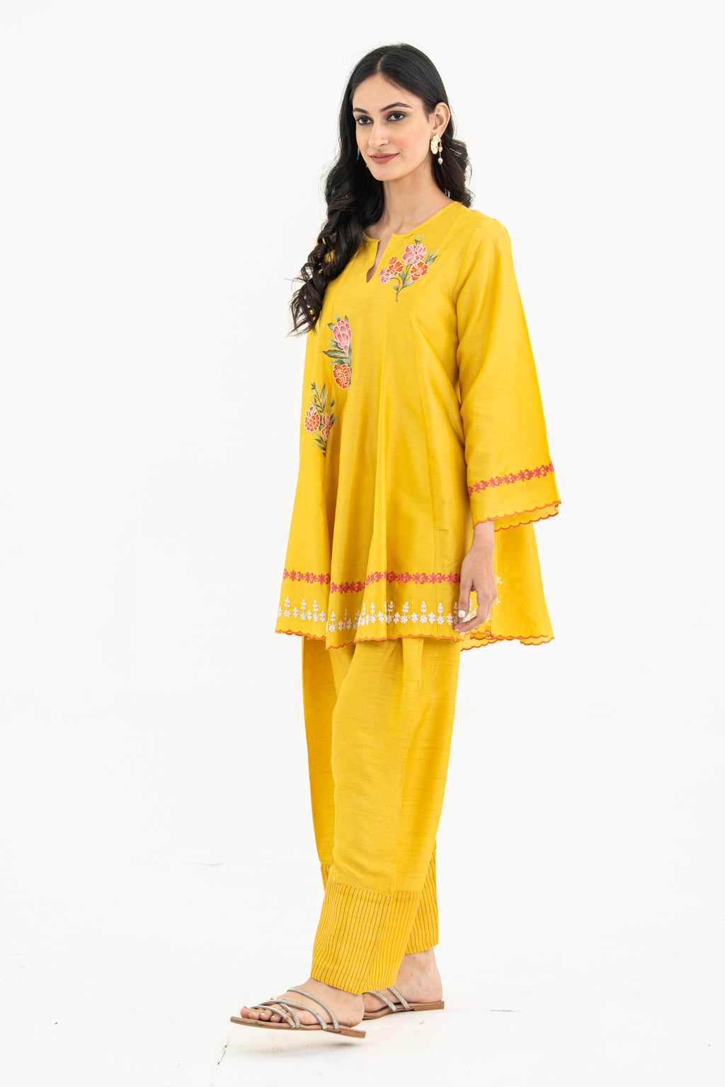 Yellow Kalidaar Kurta Set