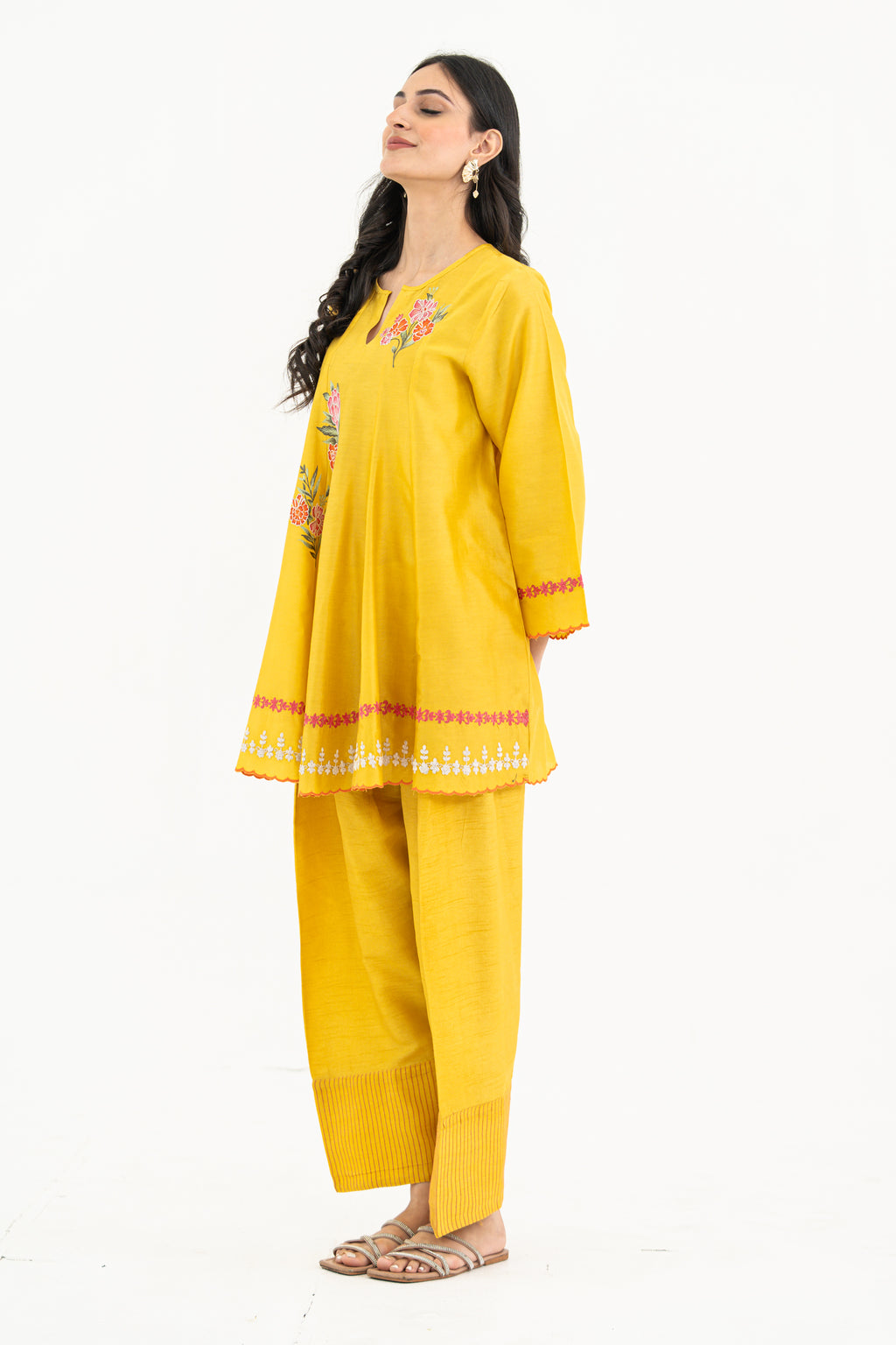 Yellow Kalidaar Kurta Set