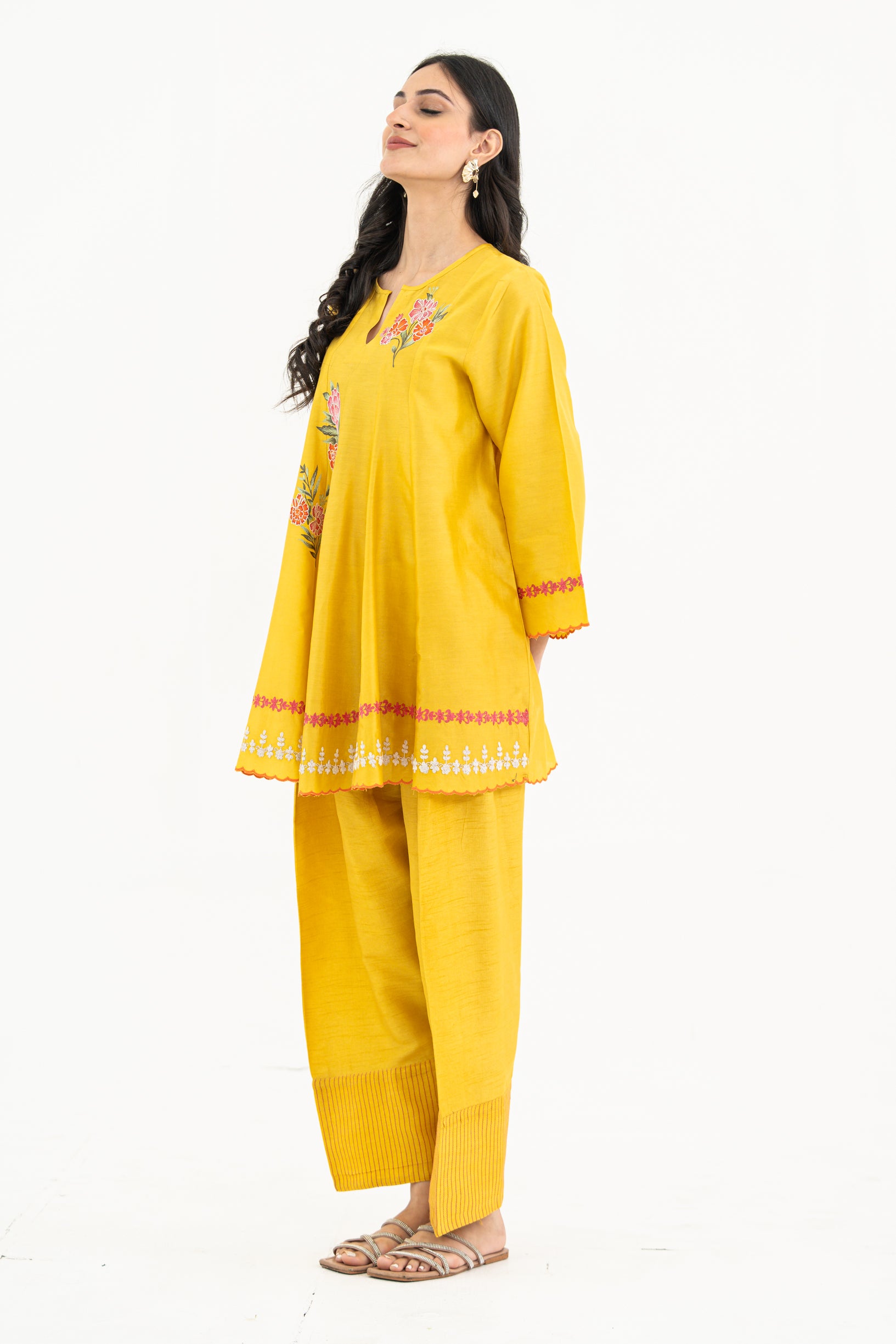 Yellow Kalidaar Kurta Set