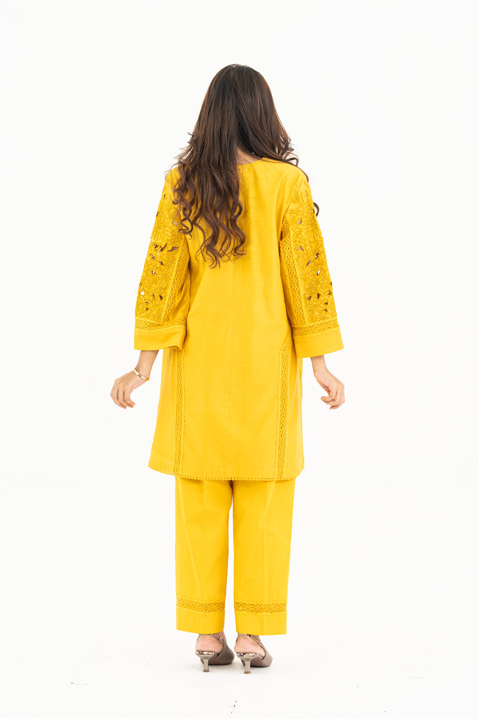 Mustard Cutwork Set