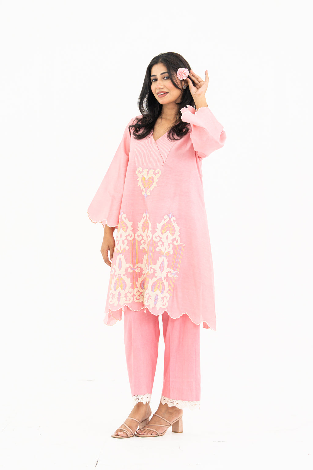Light Pink Chanderi Set