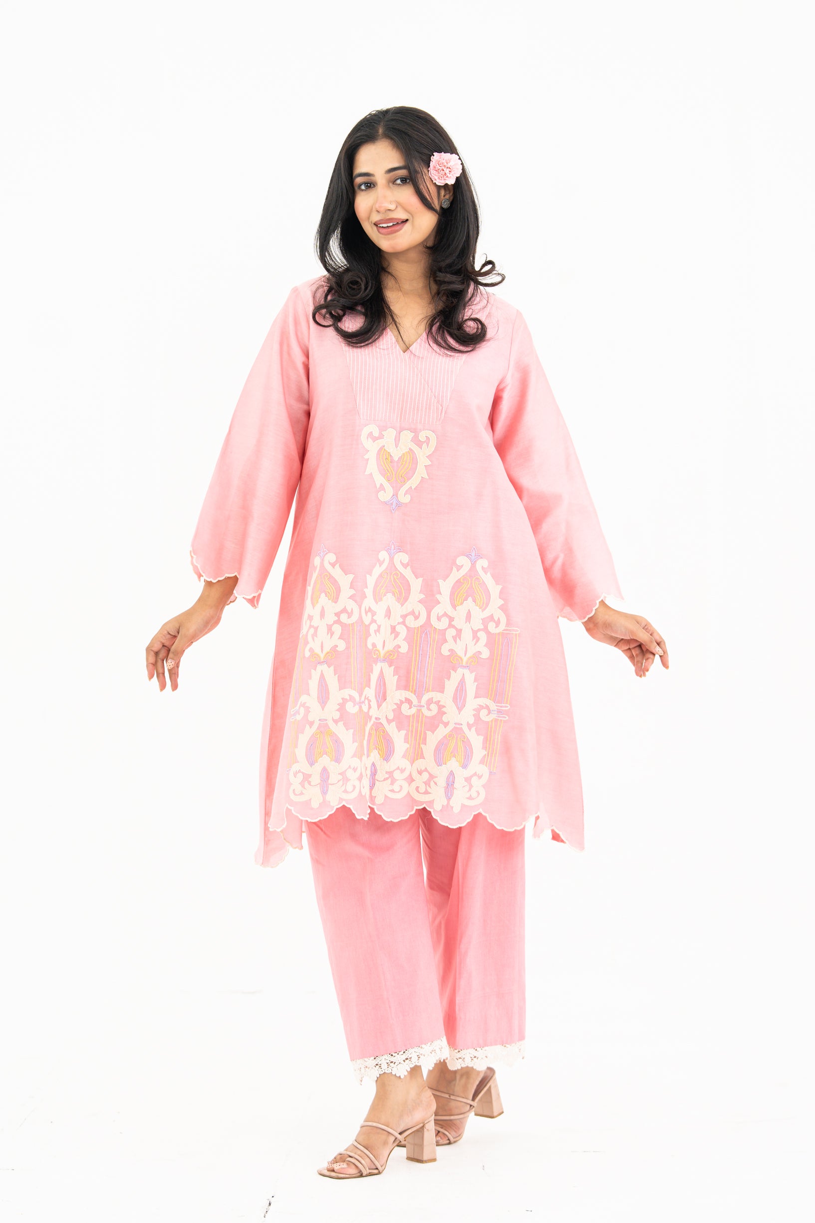 Light Pink Chanderi Set