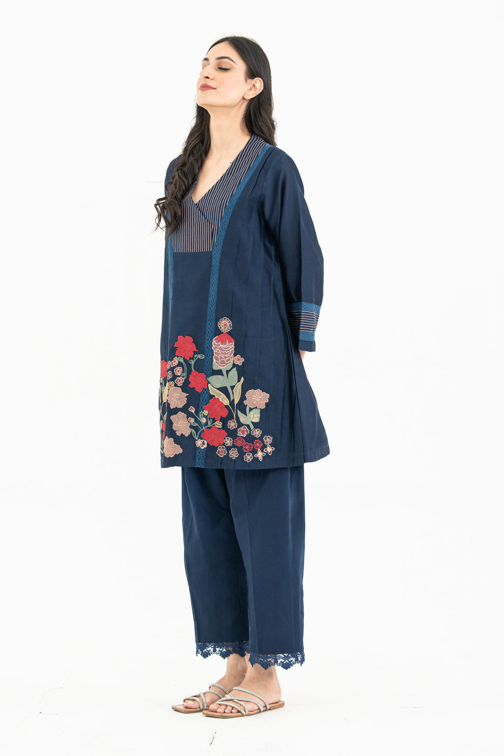 Midnight Blue Chanderi Set
