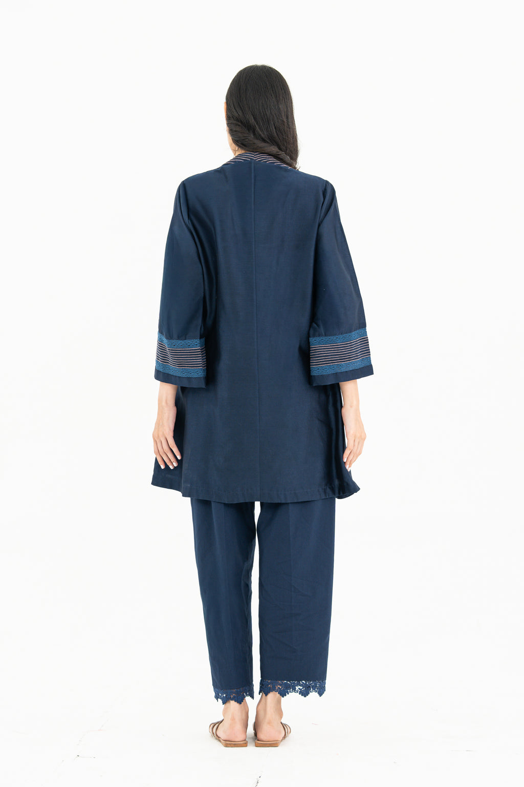 Midnight Blue Chanderi Set