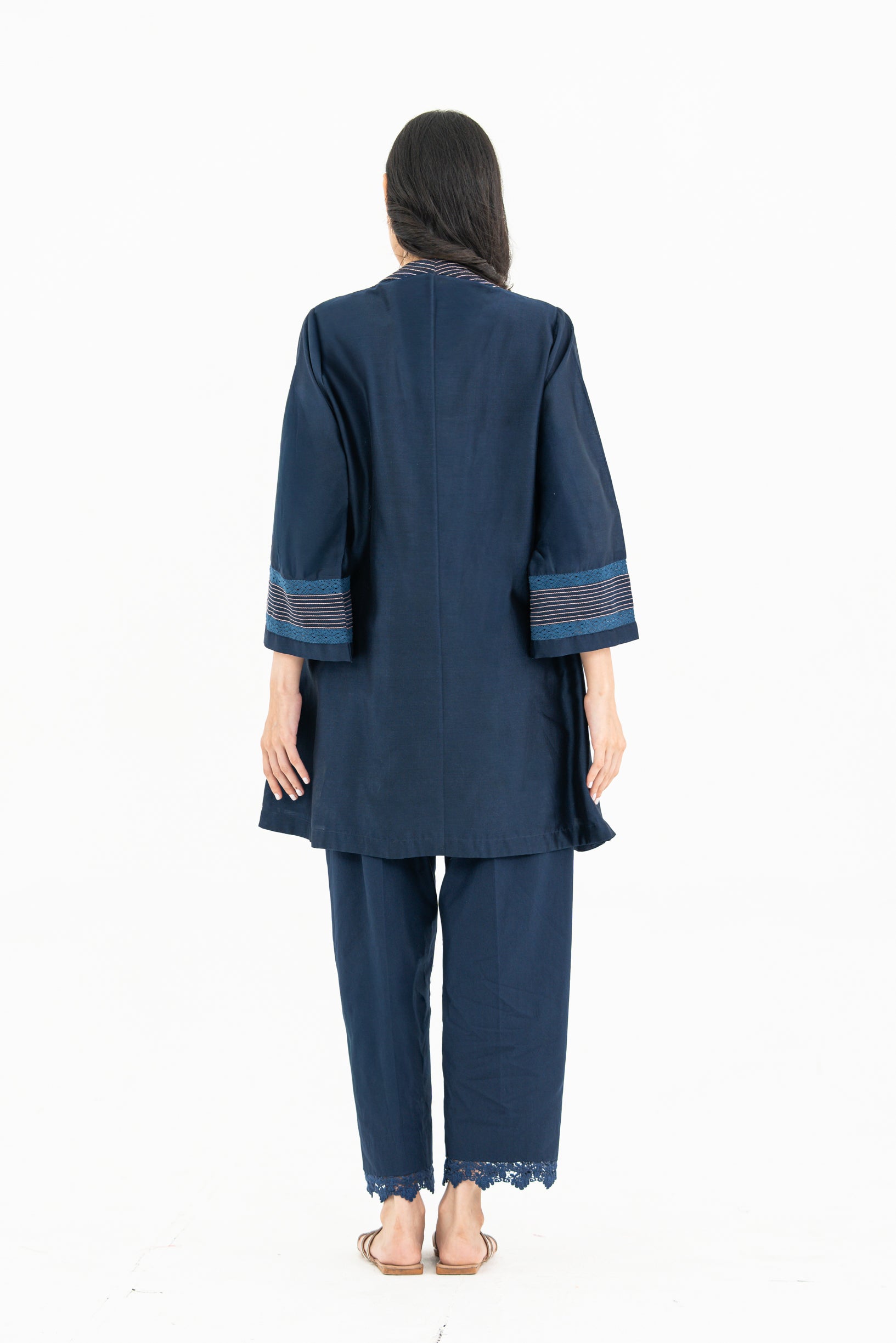 Midnight Blue Chanderi Set