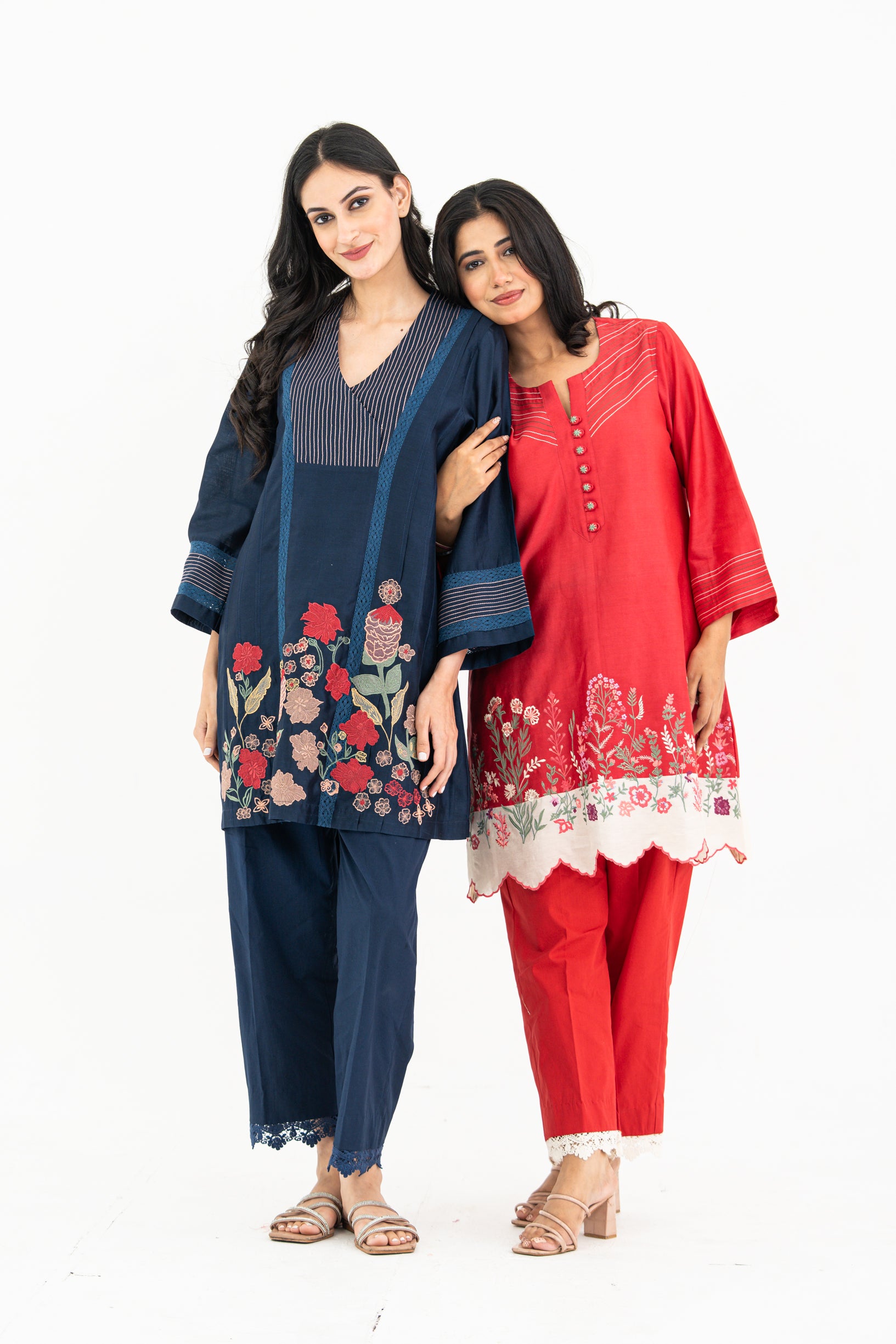 Midnight Blue Chanderi Set