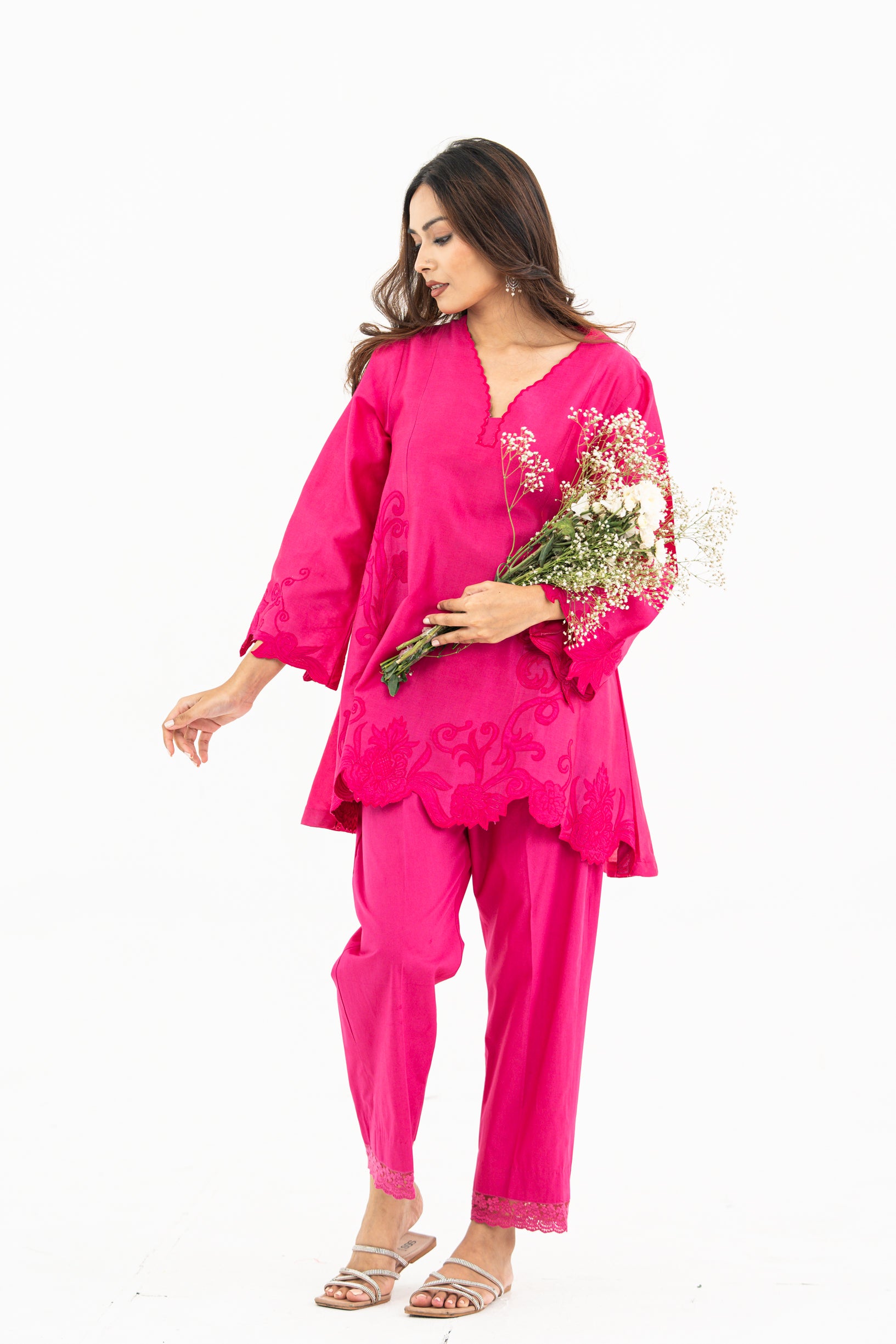 Indian Pink Kalidaar Set