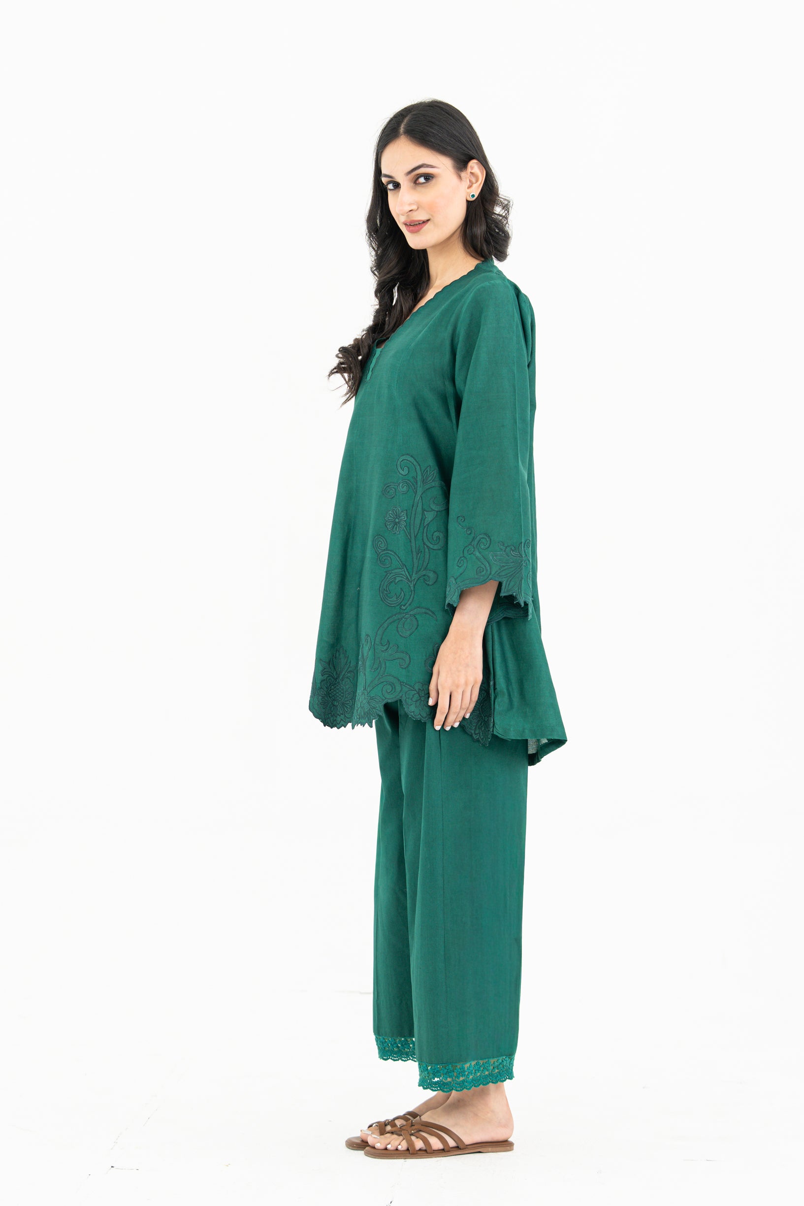 Bottle Green Kalidaar Set