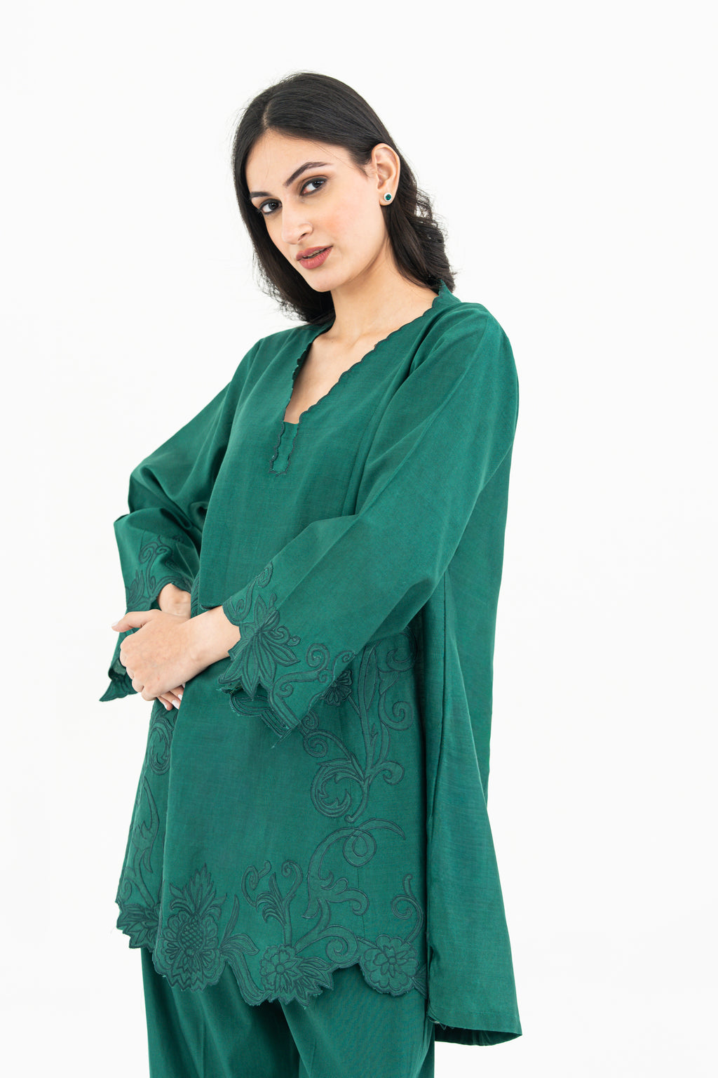 Bottle Green Kalidaar Set