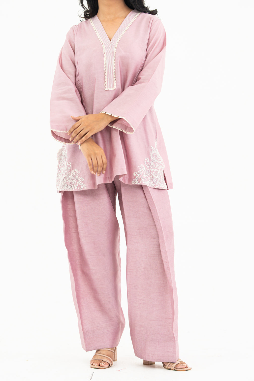 Lilac Dupatta Set with Farzi Salwar