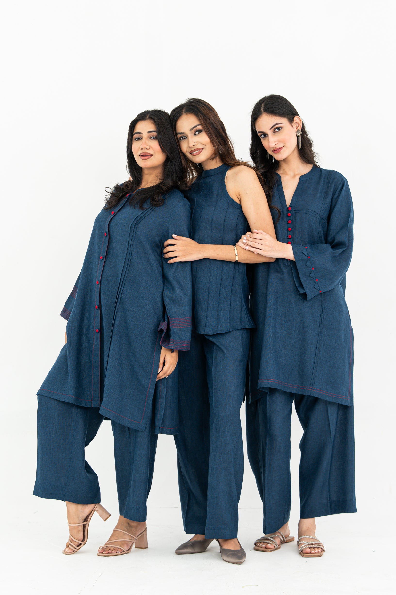 Dark Blue Linen Set