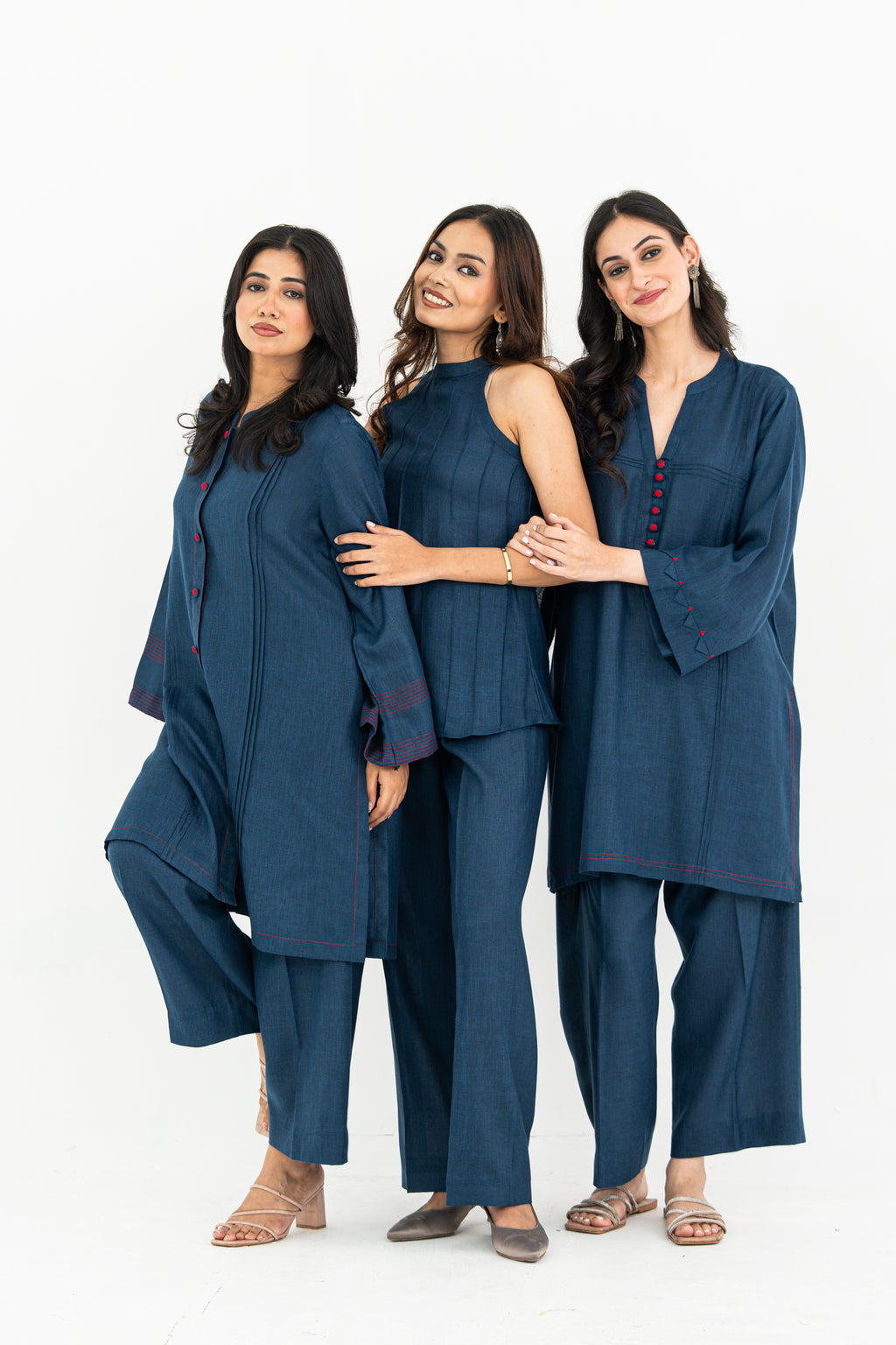 Dark Blue Linen Set