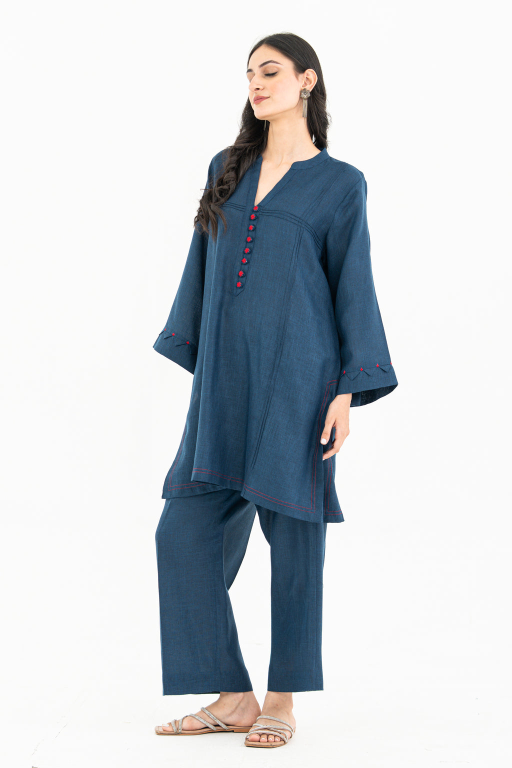 Dark Blue Linen Set