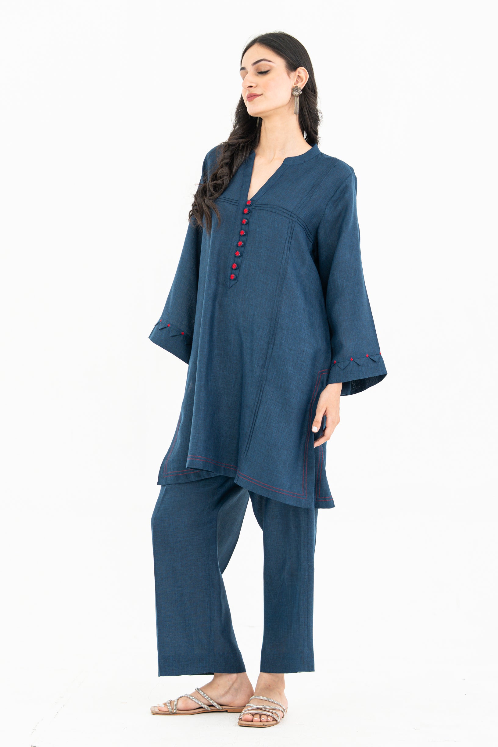 Dark Blue Linen Set