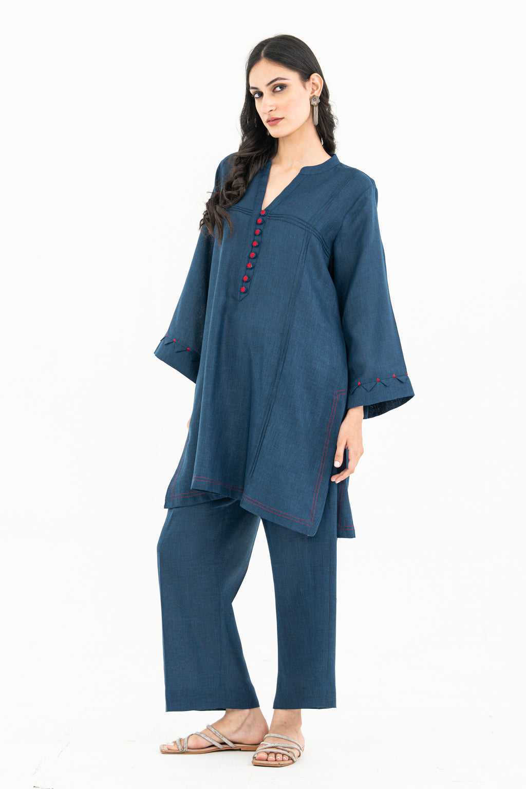 Dark Blue Linen Set