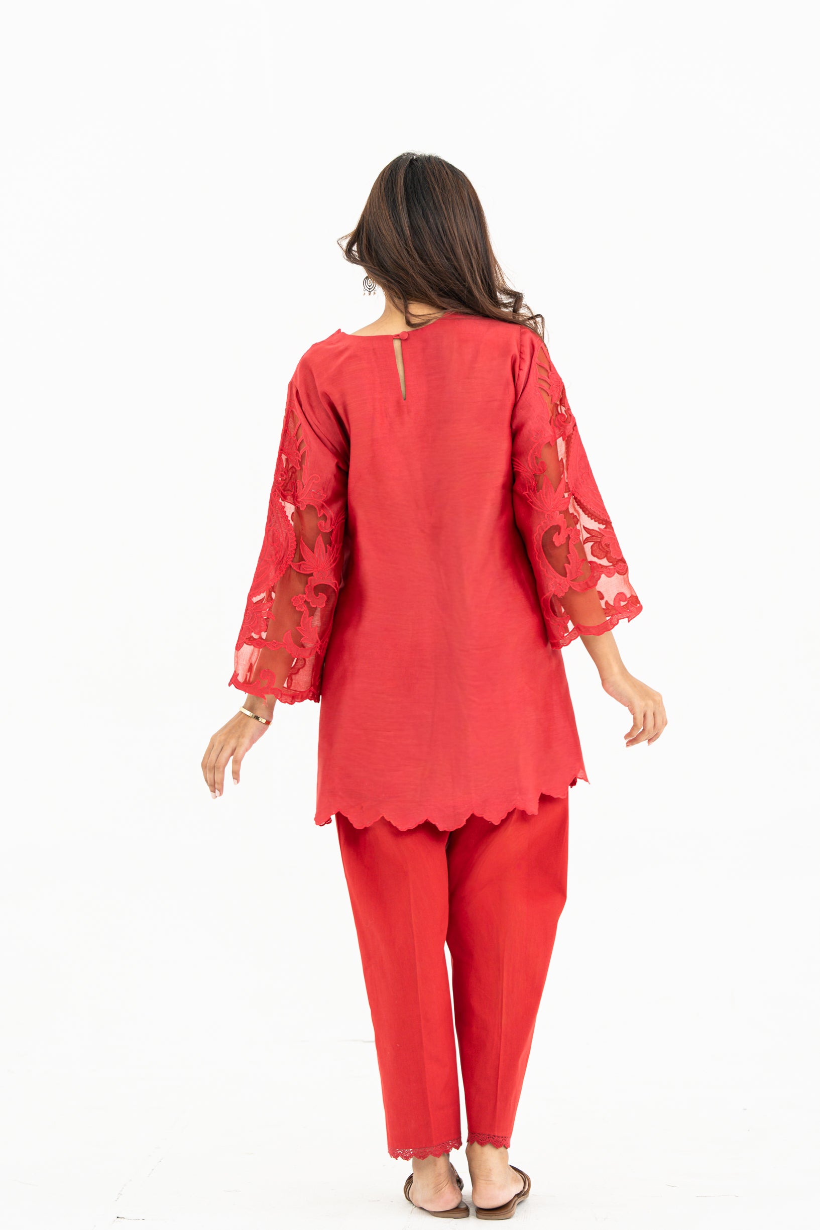 Red Organza Patchwork Set