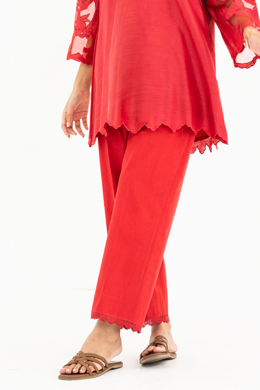 Red Organza Patchwork Set