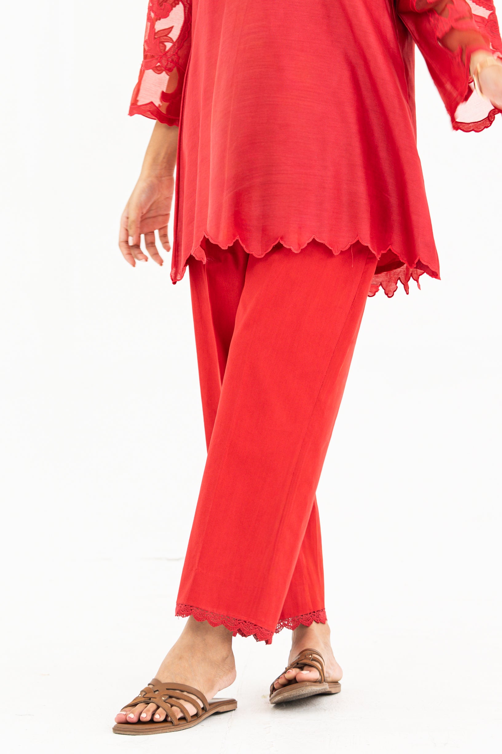 Red Organza Patchwork Set
