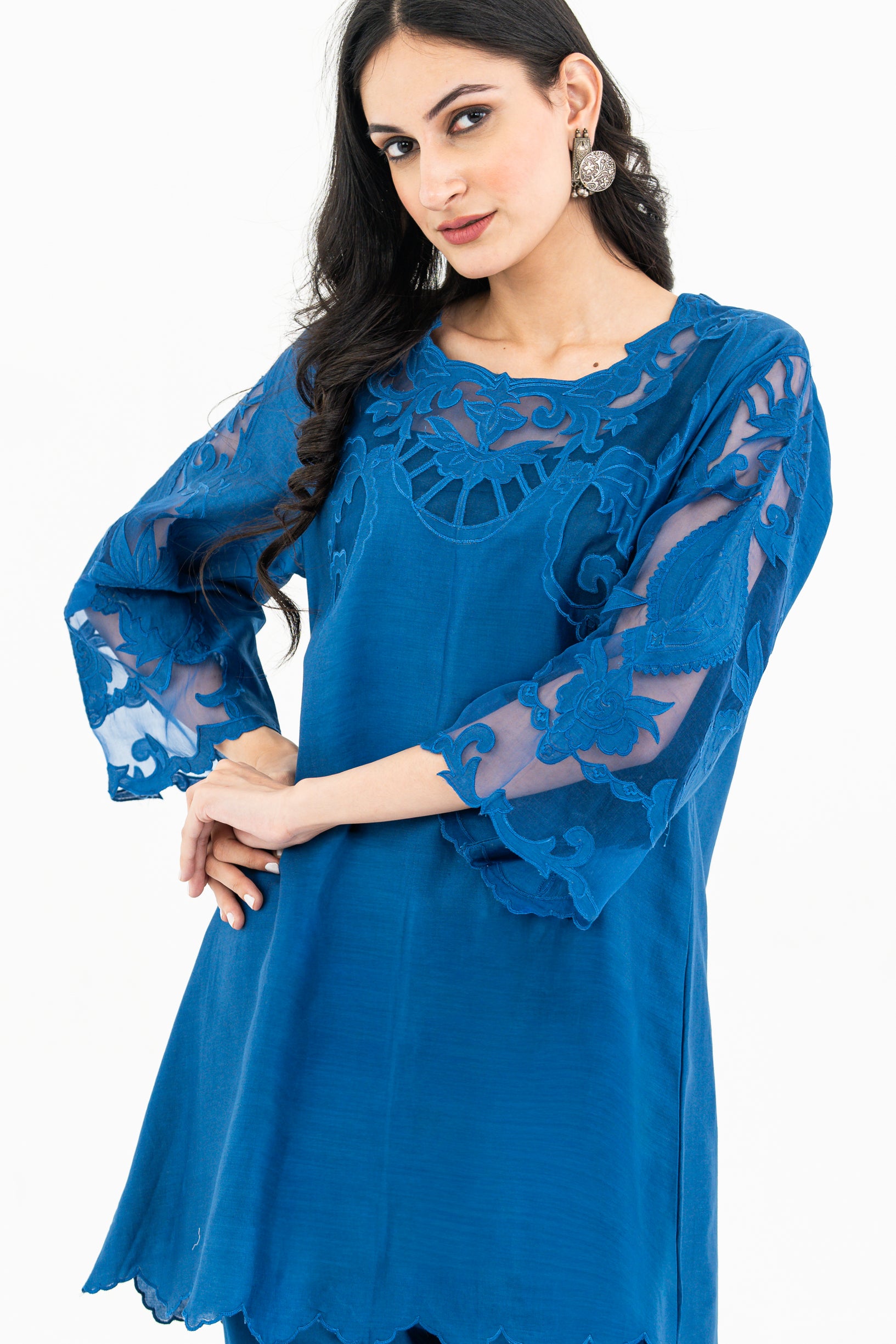 Navy Organza Patchwork Set