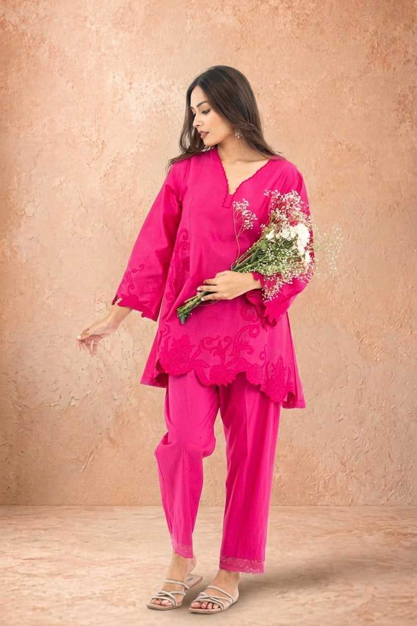 Indian Pink Kalidaar Set
