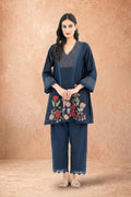 Midnight Blue Chanderi Set