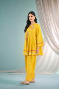 Yellow Kalidaar Kurta Set